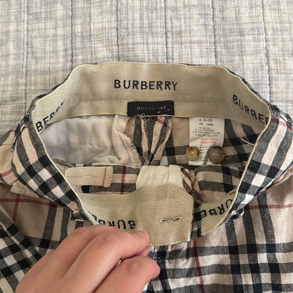 Vintage Burberry boys classic plaid linen pants size 6 - Picture 4 of 8